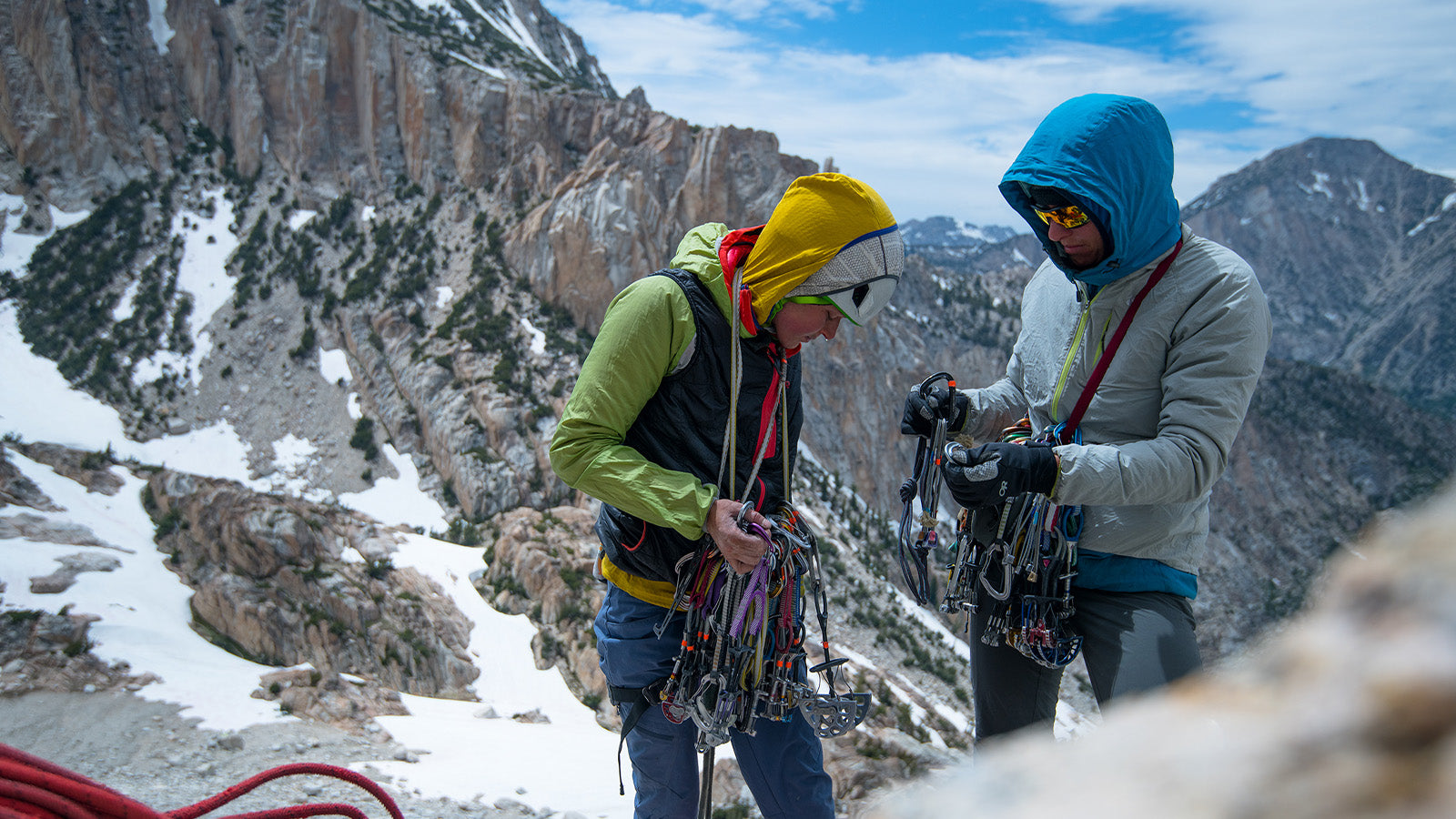 Lor Sabourin and Madaleine Sorkin racking up for the Incredible Hulk. Eastern Sierra, California.