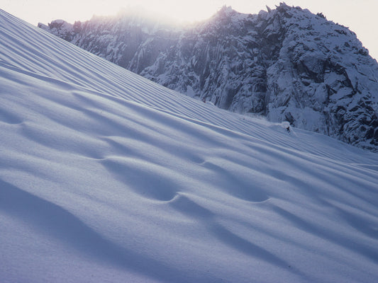 “This is me skiing on France’s Grand Montets and using the first drone, which I don’t even remember having back in the early 1980s.* This is the only time I ever saw waves of perfect powder here.” (*Insert sarcastic wink) Photo: Gary Bigham