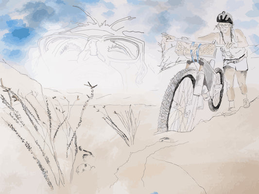 “Biidaanakwad (Clouds are Coming).” Self-portrait by author, artist and endurance athlete Alexandera Houchin.