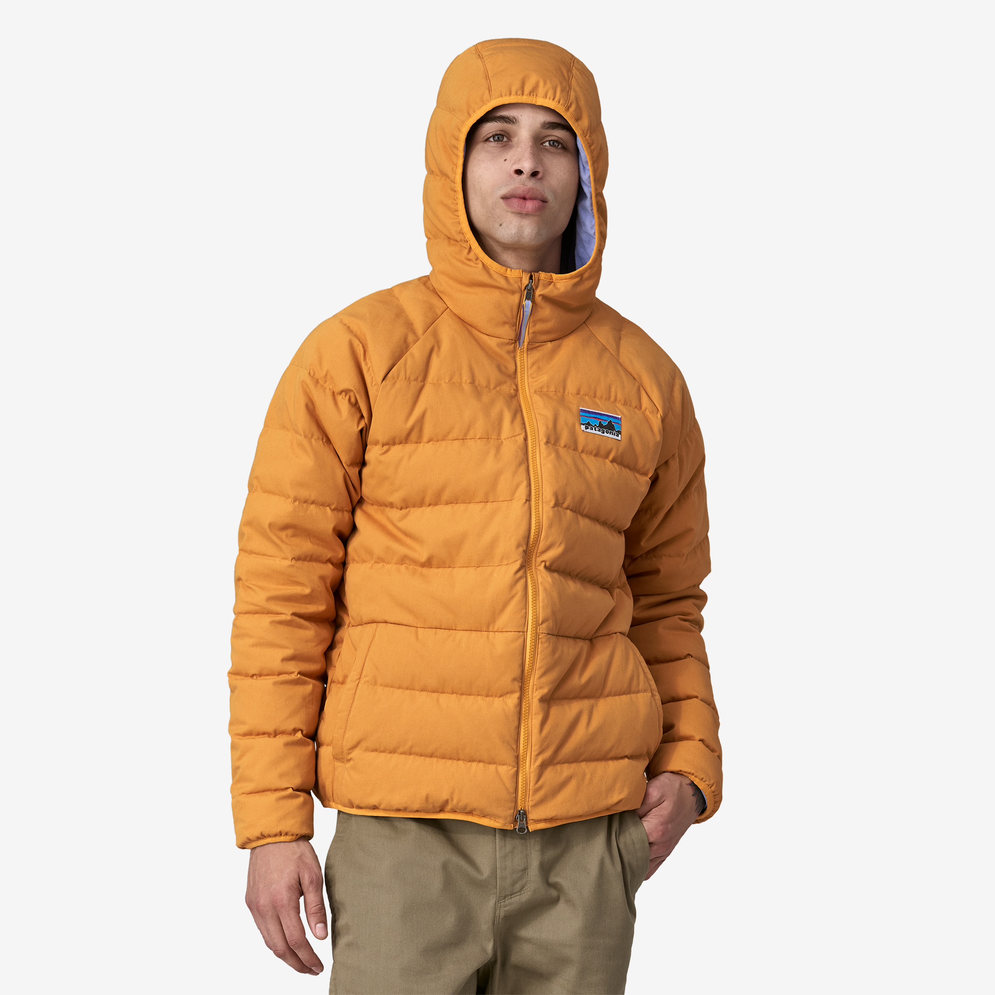 Hooded Jacket Patagonia Micro Puff Mango Cotton Down Jacket