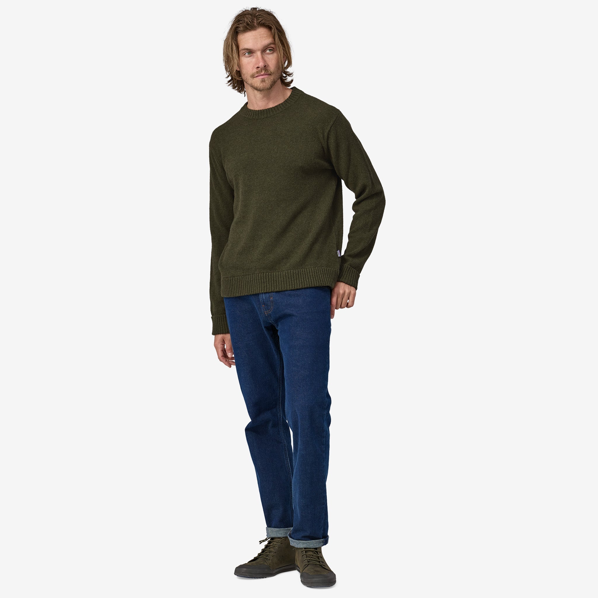 Patagonia men's recycled wool waffle knit sweater top