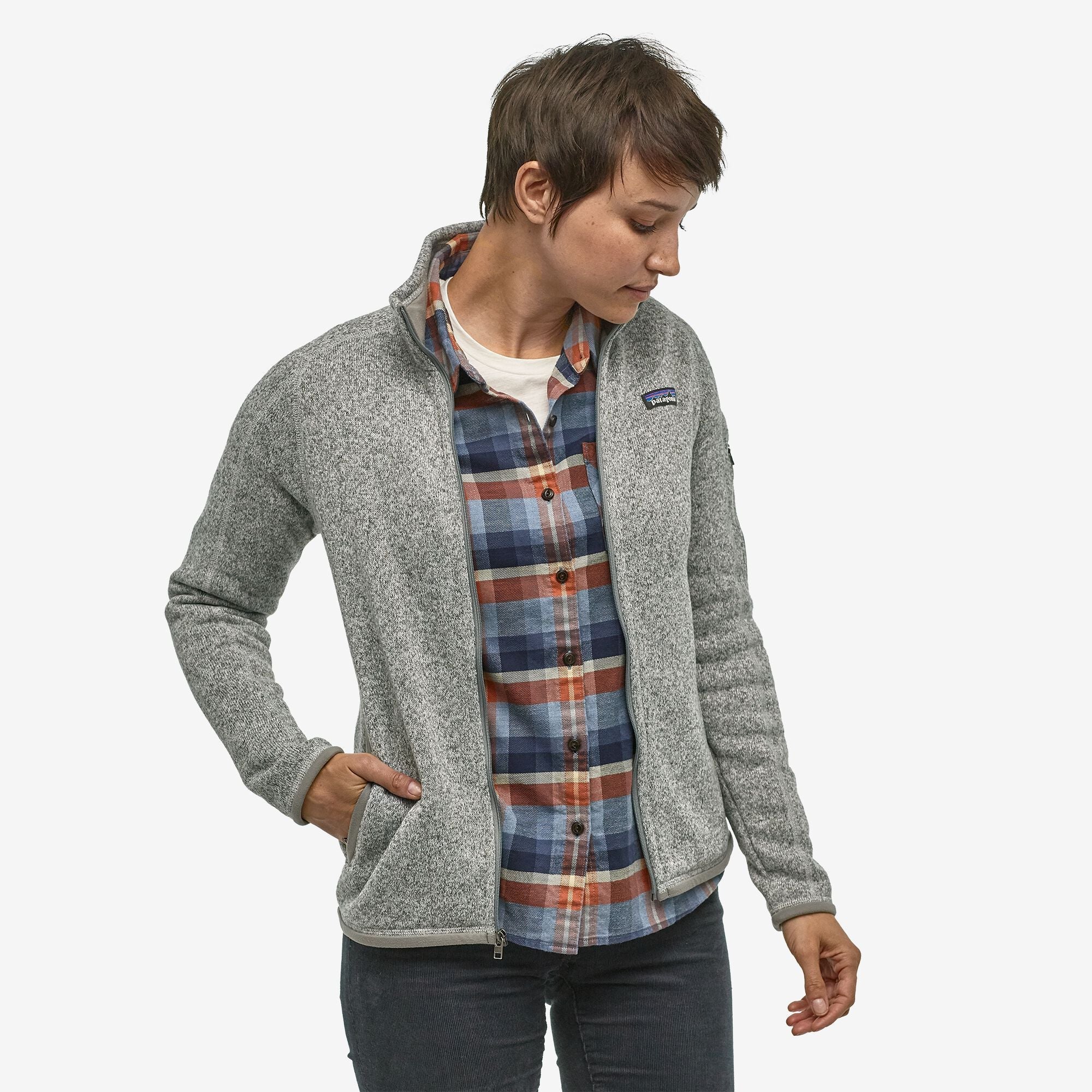Women's On-Shift™ Sweater Knit Jacket - Heather Light Grey · FIGS
